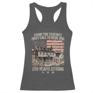 Tun Tavern 250th Anniversary Racerback Tank Top Patriotic Veteran Military Gift American Flag TS10 Dark Heather Print Your Wear