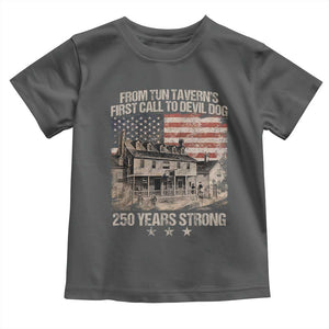 Tun Tavern 250th Anniversary Toddler T Shirt Patriotic Veteran Military Gift American Flag TS10 Dark Heather Print Your Wear