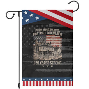 Tun Tavern 250th Anniversary Garden Flag Patriotic Veteran Military Gift American Flag TS10 Distressed Black Blue Print Your Wear