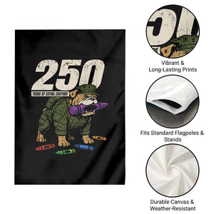 250 Years Of Eating Crayons Garden Flag Vintage Bulldog Patriotic Veteran Military Gift TS10 Print Your Wear