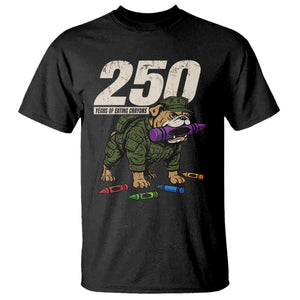 250 Years Of Eating Crayons T Shirt Vintage Bulldog Patriotic Veteran Military Gift TS10 Black Print Your Wear