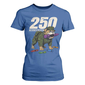 250 Years Of Eating Crayons T Shirt For Women Vintage Bulldog Patriotic Veteran Military Gift TS10 Royal Blue Print Your Wear