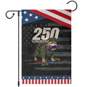 250 Years Of Eating Crayons Garden Flag Vintage Bulldog Patriotic Veteran Military Gift TS10 Distressed Black Blue Print Your Wear