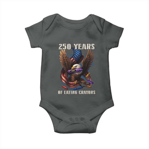 250 Years Of Eating Crayons Baby Onesie Funny Eagle 250th Anniversary Veterans Gifts TS10 Dark Heather Print Your Wear