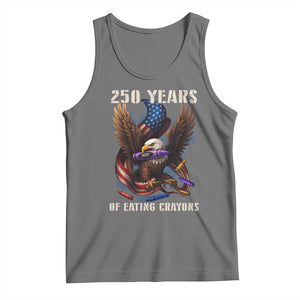 250 Years Of Eating Crayons Tank Top Funny Eagle 250th Anniversary Veterans Gifts TS10 Black Heather Print Your Wear