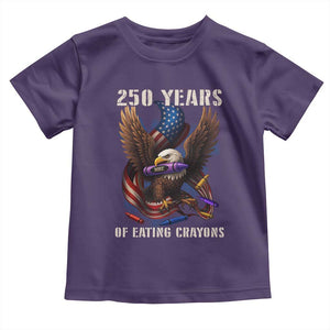 250 Years Of Eating Crayons Toddler T Shirt Funny Eagle 250th Anniversary Veterans Gifts TS10 Purple Print Your Wear