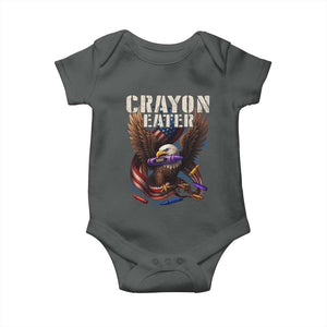 Crayon Eater Baby Onesie Funny Eagle 250th Anniversary Veterans Gifts TS10 Dark Heather Print Your Wear