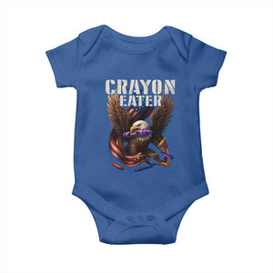 Crayon Eater Baby Onesie Funny Eagle 250th Anniversary Veterans Gifts TS10 Royal Blue Print Your Wear