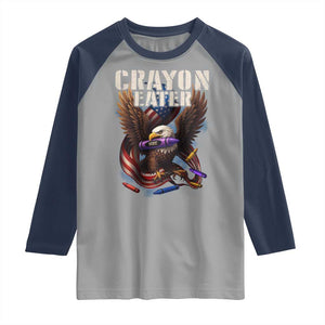 Crayon Eater Raglan Shirt Funny Eagle 250th Anniversary Veterans Gifts TS10 Sport Gray Navy Print Your Wear