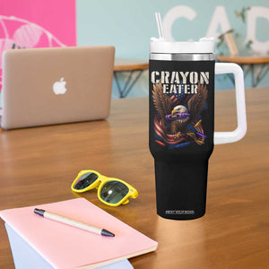 Crayon Eater Tumbler With Handle Funny Eagle 250th Anniversary Veterans Gifts TS10 Print Your Wear