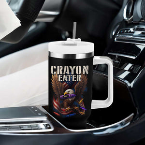 Crayon Eater Tumbler With Handle Funny Eagle 250th Anniversary Veterans Gifts TS10 Print Your Wear