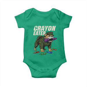 Crayon Eater Baby Onesie Funny Bulldog Military Corps Proud Soldier Family TS10 Irish Green Print Your Wear