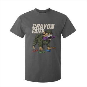Crayon Eater T Shirt For Kid Funny Bulldog Military Corps Proud Soldier Family TS10 Dark Heather Print Your Wear