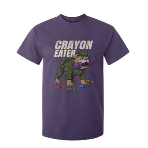 Crayon Eater T Shirt For Kid Funny Bulldog Military Corps Proud Soldier Family TS10 Purple Print Your Wear