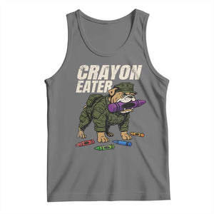 Crayon Eater Tank Top Funny Bulldog Military Corps Proud Soldier Family TS10 Black Heather Print Your Wear