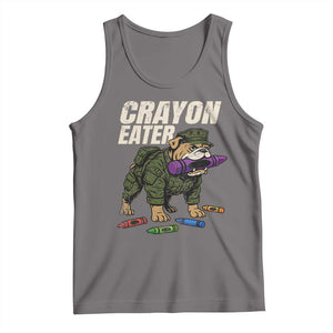 Crayon Eater Tank Top Funny Bulldog Military Corps Proud Soldier Family TS10 Deep Heather Print Your Wear