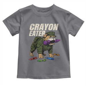 Crayon Eater Toddler T Shirt Funny Bulldog Military Corps Proud Soldier Family TS10 Charcoal Print Your Wear