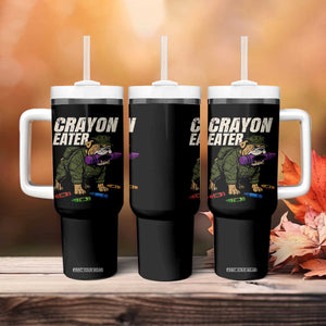 Crayon Eater Tumbler With Handle Funny Bulldog Military Corps Proud Soldier Family TS10 Print Your Wear