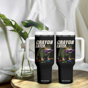 Crayon Eater Tumbler With Handle Funny Bulldog Military Corps Proud Soldier Family TS10 Print Your Wear