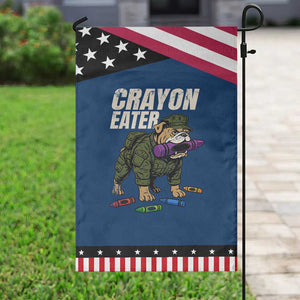 Crayon Eater Garden Flag Funny Bulldog Military Corps Proud Soldier Family TS10 Classic Blue Black Print Your Wear