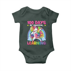 100 Days Of School Baby Onesie Rainbow Dabbing Unicorn Magic Learning Girls Gift TS10 Print Your Wear