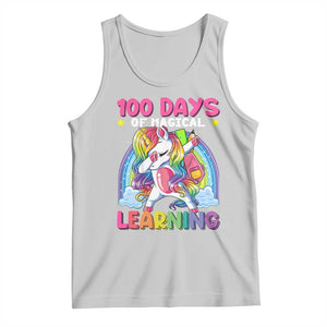 100 Days Of School Tank Top Rainbow Dabbing Unicorn Magic Learning Girls Gift TS10 Ash Print Your Wear