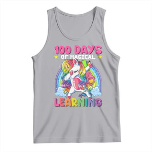 100 Days Of School Tank Top Rainbow Dabbing Unicorn Magic Learning Girls Gift TS10 Athletic Heather Print Your Wear
