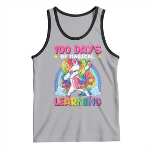 100 Days Of School Tank Top Rainbow Dabbing Unicorn Magic Learning Girls Gift TS10 Athletic Heather Black Print Your Wear