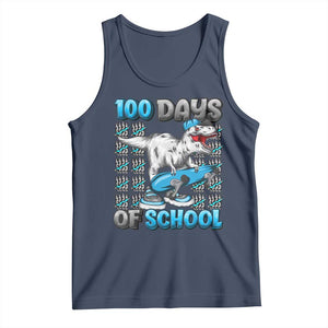100 Days of School 100th Day Dinosaur Tank Top TS10 Navy Print Your Wear