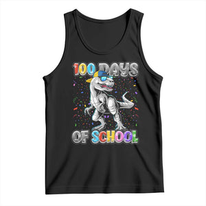 100 Days Of School Tank Top Funny Cool Dinosaur Trex 100 Days Smarter TS10 Black Print Your Wear