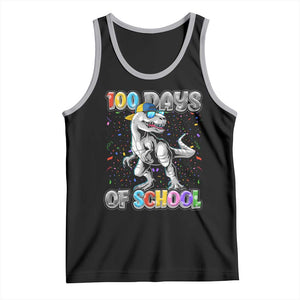 100 Days Of School Tank Top Funny Cool Dinosaur Trex 100 Days Smarter TS10 Black Athletic Heather Print Your Wear