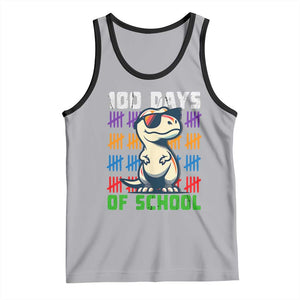 100 Days of School 100th Day Dino Tank Top TS10 Athletic Heather Black Print Your Wear