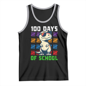 100 Days of School 100th Day Dino Tank Top TS10 Black Athletic Heather Print Your Wear