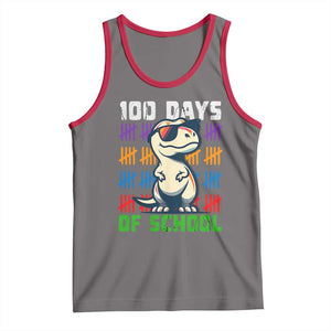 100 Days of School 100th Day Dino Tank Top TS10 Deep Heather Red Print Your Wear