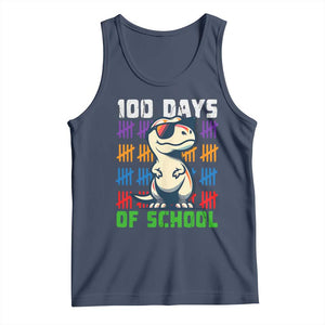 100 Days of School 100th Day Dino Tank Top TS10 Navy Print Your Wear