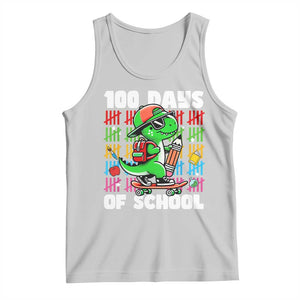 100 Days of School 100th Day Dino Tank Top Trex Dino Skateboard Skateboarding Boys Gift TS10 Ash Print Your Wear