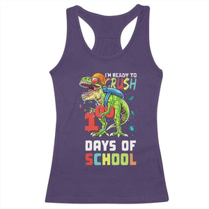 Ready To Crush 100 Days Of School Racerback Tank Top T Rex Dinosaur Boys TS10 Purple Print Your Wear