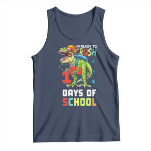 Ready To Crush 100 Days Of School Tank Top T Rex Dinosaur Boys TS10 Navy Print Your Wear
