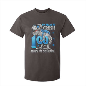 100 Days Of School Dinosaur T Shirt For Kid Trex 100th Day of School Boy Gifts TS10 Dark Chocolate Print Your Wear