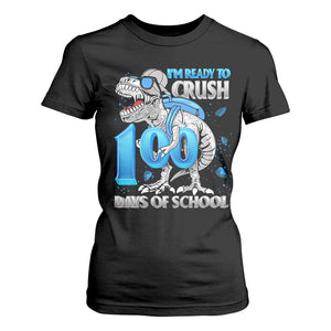 100 Days Of School Dinosaur T Shirt For Women Trex 100th Day of School Boy Gifts TS10 Black Print Your Wear
