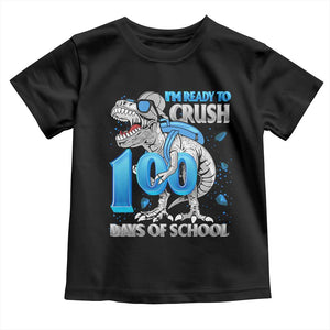 100 Days Of School Dinosaur Toddler T Shirt Trex 100th Day of School Boy Gifts TS10 Black Print Your Wear