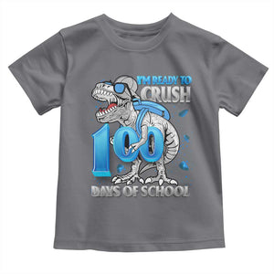 100 Days Of School Dinosaur Toddler T Shirt Trex 100th Day of School Boy Gifts TS10 Charcoal Print Your Wear