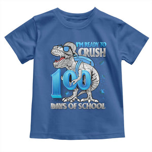 100 Days Of School Dinosaur Toddler T Shirt Trex 100th Day of School Boy Gifts TS10 Royal Blue Print Your Wear