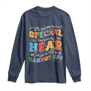 Special Education Teacher Long Sleeve Shirt Inspirational SPED Teachers Autism A Special Person TS10 Navy Print Your Wear