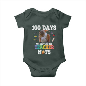 100th Day Of School Baby Onesie Driving My Teacher Nuts Dabbing Squirrel 100 Days TS10 Print Your Wear