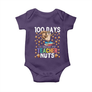 100 Days Of School Baby Onesie 100th Day Driving My Teacher Nuts Squirrel School TS10 Purple Print Your Wear