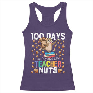 100 Days Of School Racerback Tank Top 100th Day Driving My Teacher Nuts Squirrel School TS10 Purple Print Your Wear