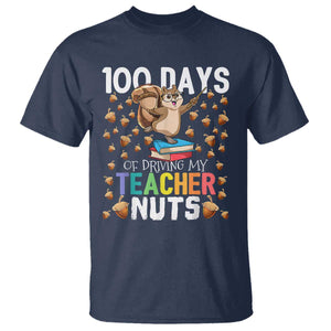 100 Days Of School T Shirt 100th Day Driving My Teacher Nuts Squirrel School TS10 Navy Print Your Wear