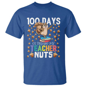 100 Days Of School T Shirt 100th Day Driving My Teacher Nuts Squirrel School TS10 Royal Blue Print Your Wear