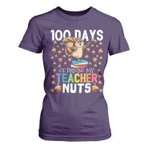 100 Days Of School T Shirt For Women 100th Day Driving My Teacher Nuts Squirrel School TS10 Purple Print Your Wear